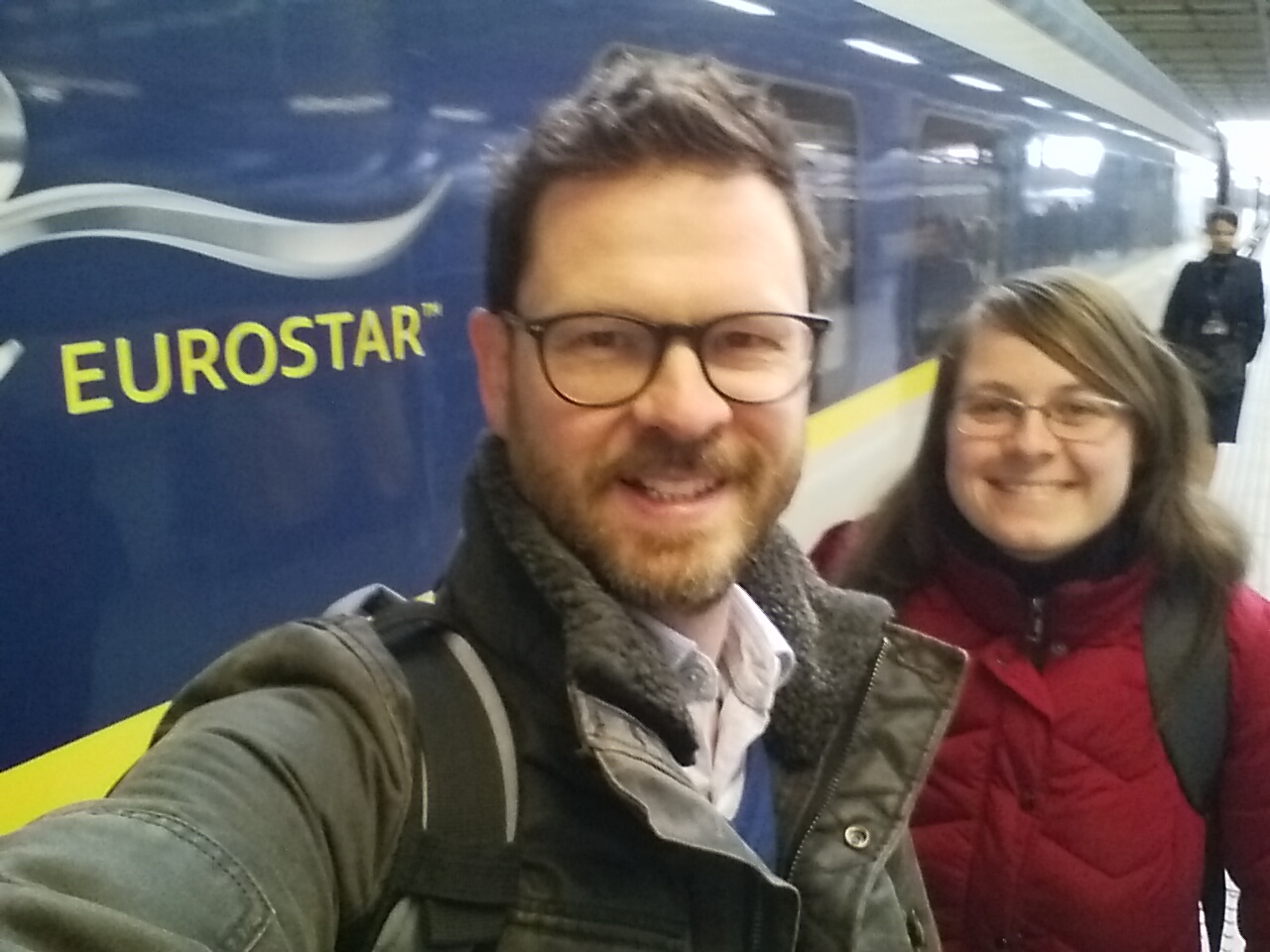 Selfie in front of the Eurostar