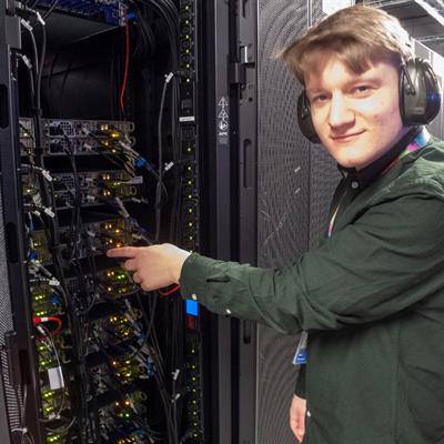 Will Furnell working on a supercomputer cabinet