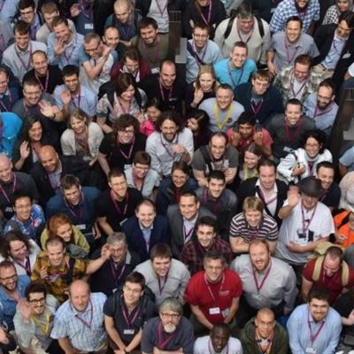 Group photo of attendees at the annual Research Software Engineers’ Conference