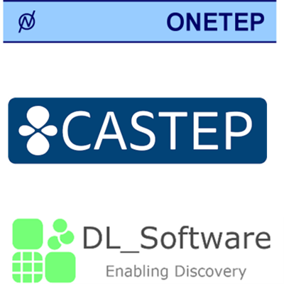 Logos of software codes ONETEP, CASTEP and DL_Software suite
