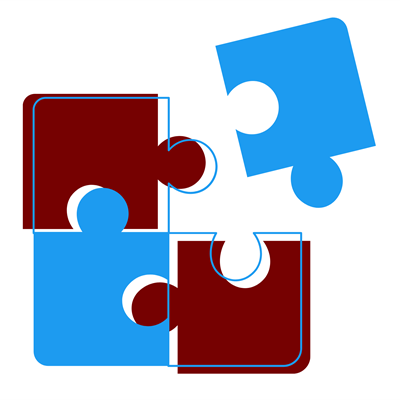 Icon of jigsaw pieces representing areas of research and highlighted projects