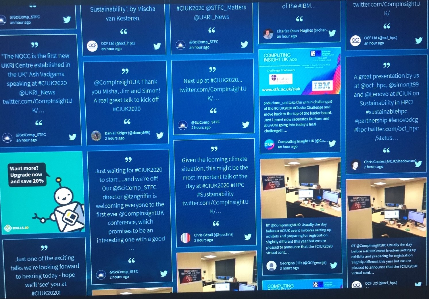 Collage of twitter feedback from CIUK20