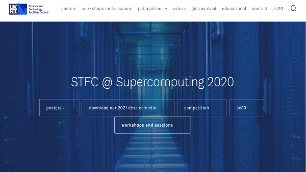 STFC Supercomputing departments website homepage