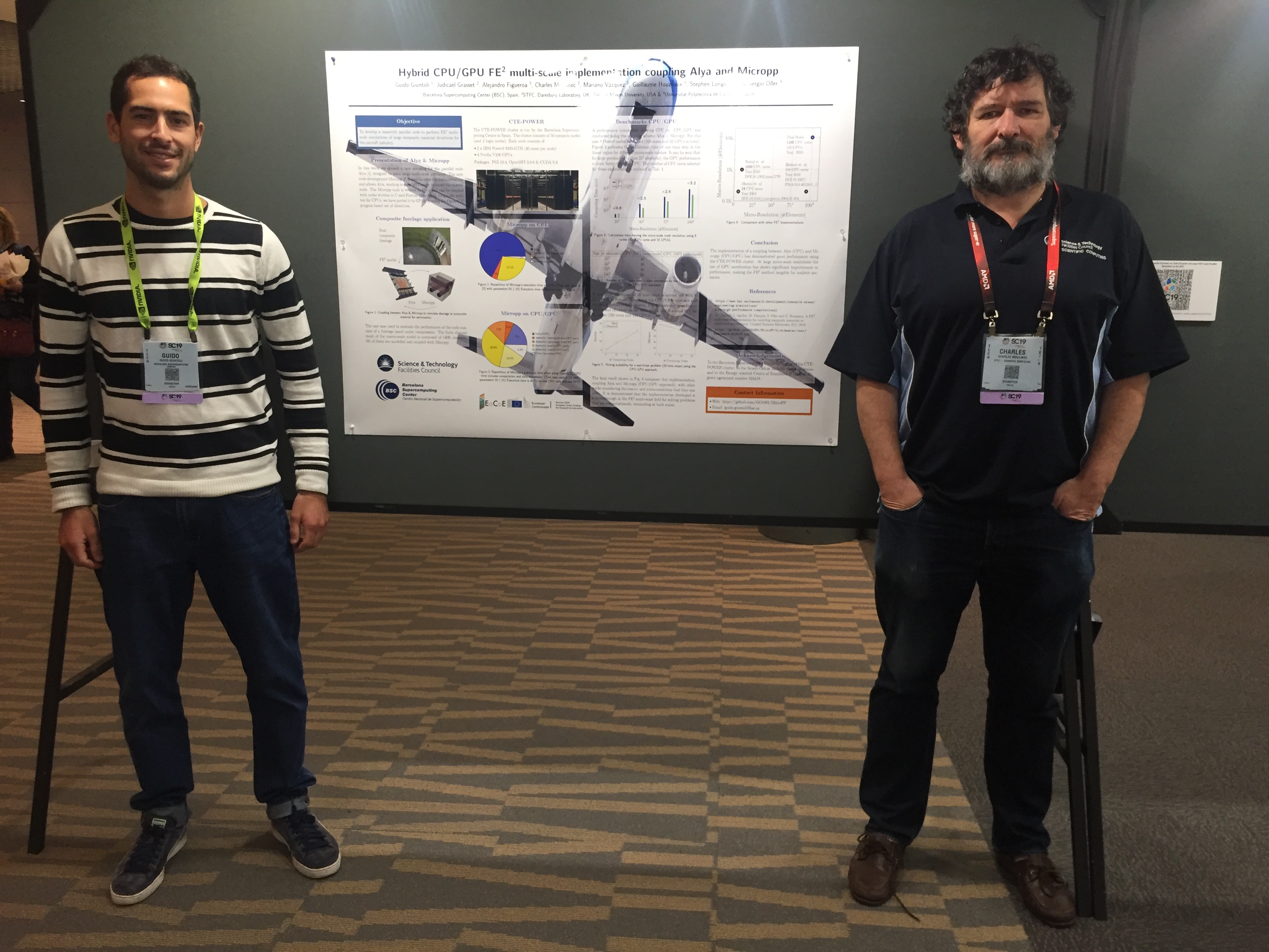 Charles Moulinec and Guido Guintoli presenting poster.
